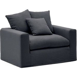 Antracitové lněné křeslo Nora – Kave Home obraz