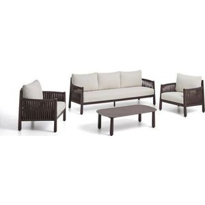 Hnědý/béžový zahradní lounge set z masivu akácie pro 5 osob Aleria – Kave Home obraz