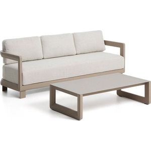 Béžový/taupe hliníkový zahradní lounge set pro 3 osoby Nerano – Kave Home obraz