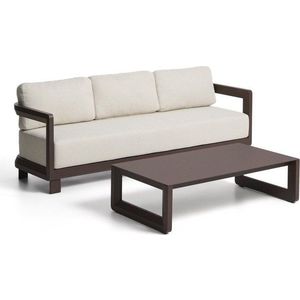 Hnědý/béžový hliníkový zahradní lounge set pro 3 osoby Nerano – Kave Home obraz