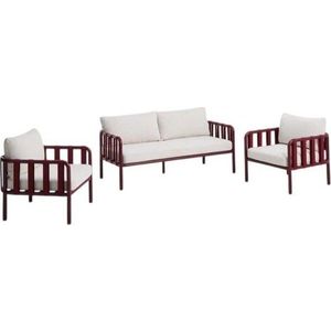 Červený/béžový hliníkový zahradní lounge set pro 4 osoby Omala – Kave Home obraz