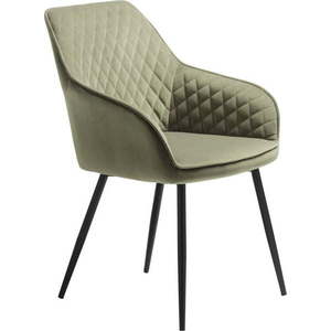 Khaki čalouněné jídelní křeslo s područkami Milton – Unique Furniture obraz