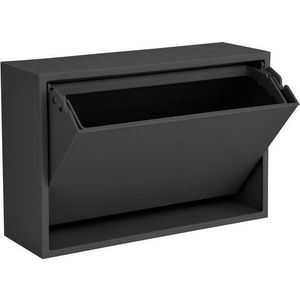 Černý nástěnný odpadkový koš z recyklovaného plastu Mini Box – ReCollector obraz
