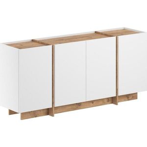 Bílá komoda v dekoru borovice s dírou na kabely 180x80x45 cm Dorma – Kalune Design obraz