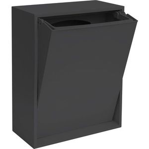 Černý odpadkový koš na tříděný odpad/nástěnný z recyklovaného plastu Recycling Box – ReCollector obraz