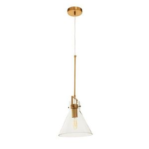 Kovové závěsné svítidlo ve zlaté barvě se skleněným stínidlem ø 25 cm Trieste – Premier Housewares obraz