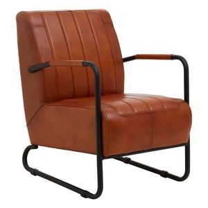 Hnědé kožené křeslo Buffalo – Premier Housewares obraz