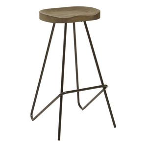 Černá/v přírodní barvě barová stolička z jilmového dřeva (výška sedáku 78 cm) District – Premier Housewares obraz