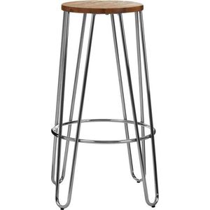 Barová stolička z jilmového dřeva ve stříbrné barvě/v přírodní barvě (výška sedáku 75 cm) District – Premier Housewares obraz