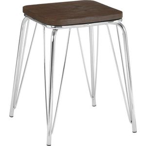 Stolička z jilmového dřeva ve stříbrné barvě/v přírodní barvě District – Premier Housewares obraz