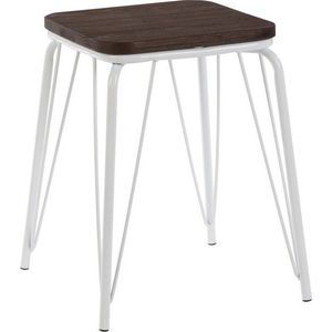 Bílá/v tmavě přírodní barvě stolička z jilmového dřeva District – Premier Housewares obraz