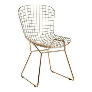 Kovová jídelní židle ve zlaté barvě District – Premier Housewares obraz