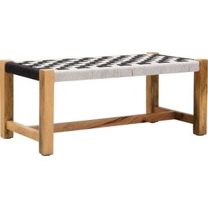 Černobílá dřevěná lavice Satna – Premier Housewares obraz