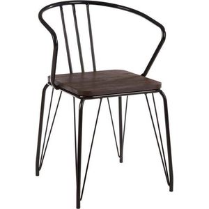 Černá/v přírodní barvě jídelní židle z jilmového dřeva District – Premier Housewares obraz