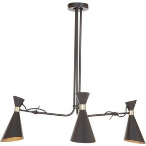 Černé/ve zlaté barvě kovové závěsné svítidlo s kovovým stínidlem Linox – Premier Housewares obraz