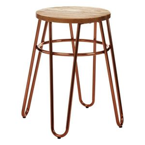 Stolička z jilmového dřeva v přírodní barvě/v růžovo zlaté barvě District – Premier Housewares obraz