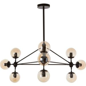 Černé kovové závěsné svítidlo se skleněným stínidlem Abira – Premier Housewares obraz