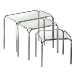 Odkládací stolky v sadě 3 ks se skleněnou deskou 30x46 cm Jordan – Premier Housewares obraz