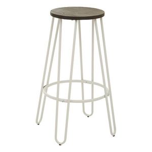 Bílá/v přírodní barvě barová stolička z jilmového dřeva (výška sedáku 75 cm) District – Premier Housewares obraz
