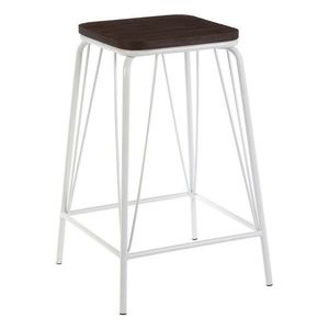 Bílá/v tmavě přírodní barvě stolička z jilmového dřeva District – Premier Housewares obraz