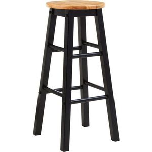 Černá/v přírodní barvě barová stolička z kaučukového dřeva (výška sedáku 74 cm) Chester – Premier Housewares obraz