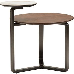 Hnědý kulatý konferenční stolek z eukalyptového dřeva 55x67 cm Imperia – Premier Housewares obraz