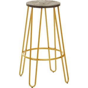 Barová stolička z jilmového dřeva ve zlaté barvě/v přírodní barvě (výška sedáku 75 cm) District – Premier Housewares obraz