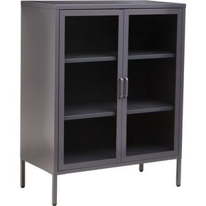 Šedá ocelová vitrína 80x102x40 cm Acier – Premier Housewares obraz