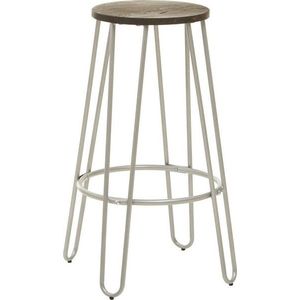 Barová stolička z jilmového dřeva ve stříbrné barvě/v přírodní barvě (výška sedáku 75 cm) District – Premier Housewares obraz