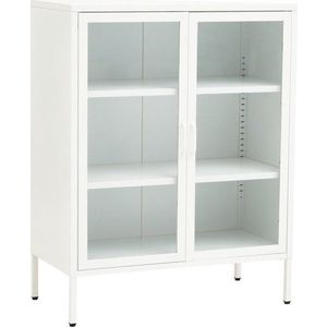 Bílá ocelová vitrína 80x102x40 cm Acier – Premier Housewares obraz