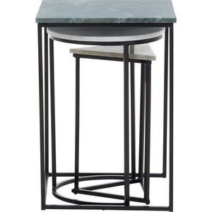 Odkládací stolky v sadě 3 ks s mramorovou deskou 40x40 cm Mandoli – Premier Housewares obraz