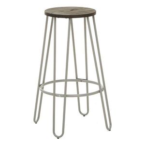Šedá/v tmavě přírodní barvě barová stolička z jilmového dřeva (výška sedáku 75 cm) District – Premier Housewares obraz