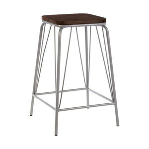 Šedá/v tmavě přírodní barvě stolička z jilmového dřeva District – Premier Housewares obraz
