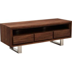 TV stolek z masivu akácie v tmavě přírodní barvě 140x52x50 cm Simla – Premier Housewares obraz