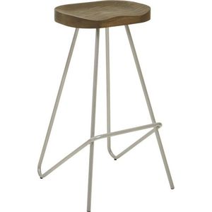 Barová stolička z jilmového dřeva ve stříbrné barvě/v přírodní barvě (výška sedáku 78 cm) District – Premier Housewares obraz