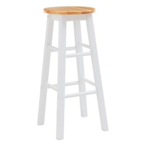 Bílá/v přírodní barvě barová stolička z kaučukového dřeva (výška sedáku 74 cm) Chester – Premier Housewares obraz