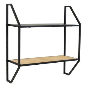 Černá/v přírodní barvě patrová kovová police 61 cm Depok – Premier Housewares obraz