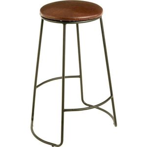 Černá/hnědá čalouněná barová stolička (výška sedáku 64 cm) Brixton – Premier Housewares obraz
