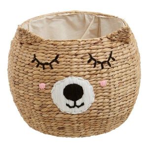 Dětský koš na hračky z vodního hyacintu v přírodní barvě ø 49x40 cm Lidi Cat Face – Premier Housewares obraz