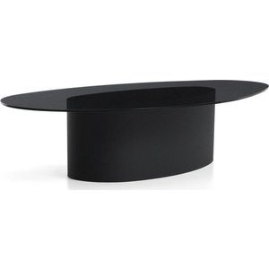 Černý konferenční stolek se skleněnou deskou 81x140 cm Olir – Kave Home obraz