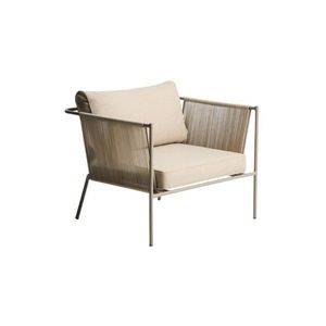 Krémové/taupe kovové/polstrované zahradní křeslo Zivia – Kave Home obraz