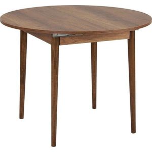 Kulatý rozkládací jídelní stůl s přídavnou deskou v dekoru ořechu ø 100 cm Viona – Kalune Design obraz
