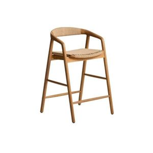 Barová židle s područkami z dubového dřeva v přírodní barvě (výška sedáku 65 cm) Derile – Kave Home obraz