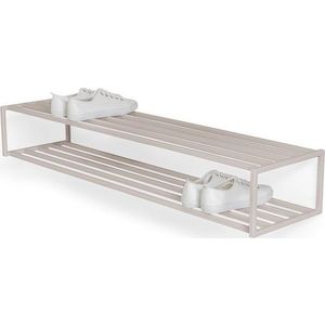 Taupe ocelový závěsný botník 118x20, 5x30, 5 cm School – Spinder Design obraz