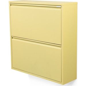Světle žlutý ocelový výklopný/závěsný botník 75x77, 5x22, 5 cm Billy – Spinder Design obraz