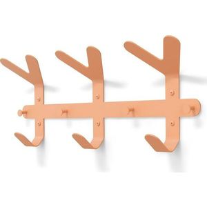 Ocelový nástěnný věšák v lososové barvě 66 cm Frondo – Spinder Design obraz