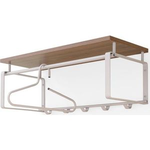 Ocelový nástěnný věšák v přírodní barvě/taupe s poličkou 70 cm Rex – Spinder Design obraz