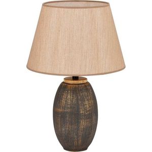 Šedá/béžová stolní lampa s textilním stínidlem (výška 46 cm) Yakamoz – Opviq lights obraz