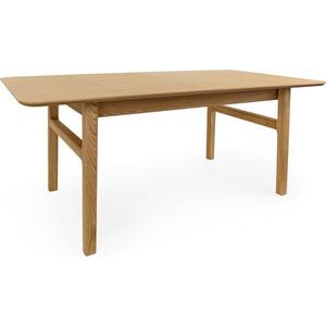 Rozkládací jídelní stůl s přídavnou deskou v dekoru dubu 90x180 cm Curved – Woodman obraz