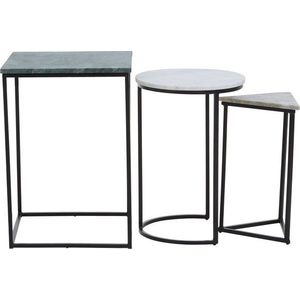 Odkládací stolky v sadě 3 ks s mramorovou deskou 40x40 cm Mandoli – Premier Housewares obraz